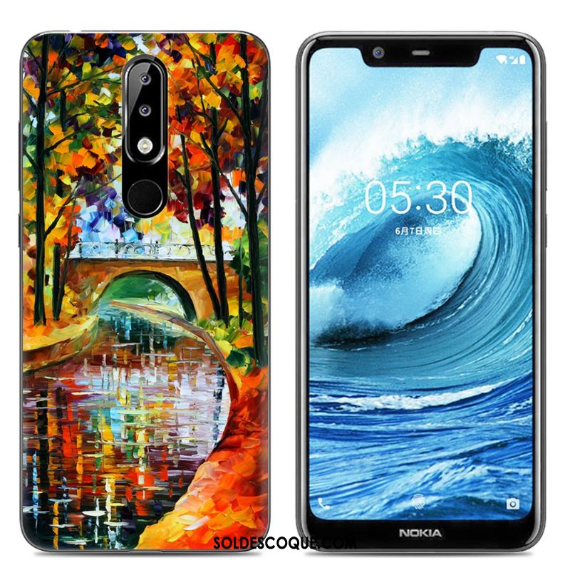 Coque Nokia 5.1 Plus Silicone Téléphone Portable Transparent Rose Fluide Doux En Vente