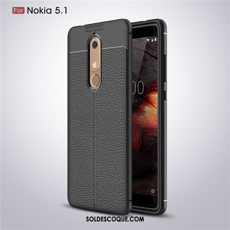 Coque Nokia 5.1 Rouge Incassable Délavé En Daim Téléphone Portable Étui Housse En Vente