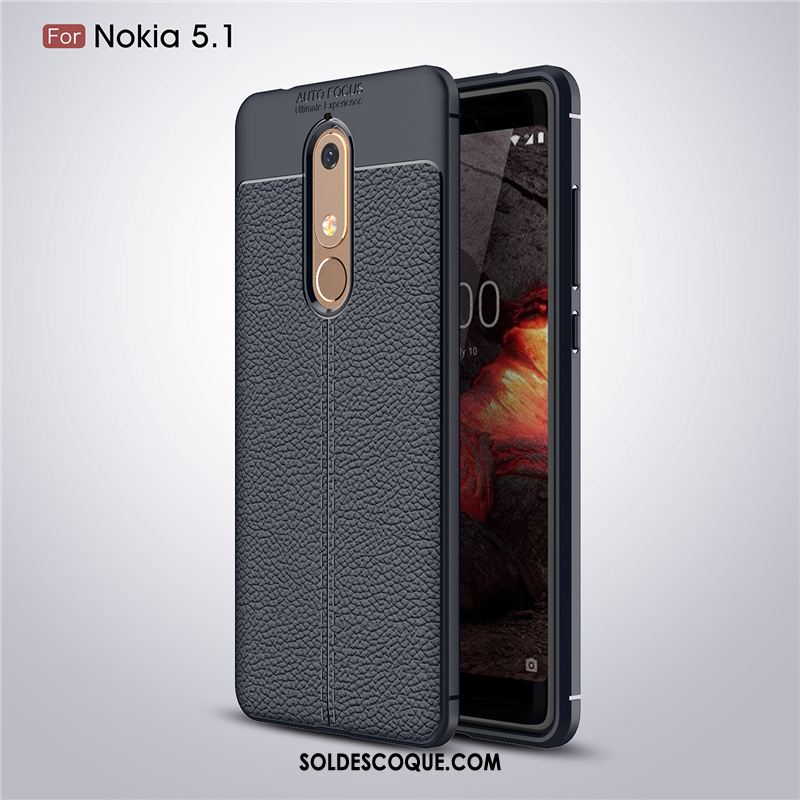 Coque Nokia 5.1 Rouge Incassable Délavé En Daim Téléphone Portable Étui Housse En Vente