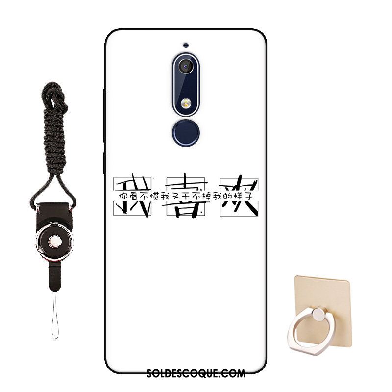 Coque Nokia 5.1 Silicone Incassable Délavé En Daim Blanc Protection Soldes