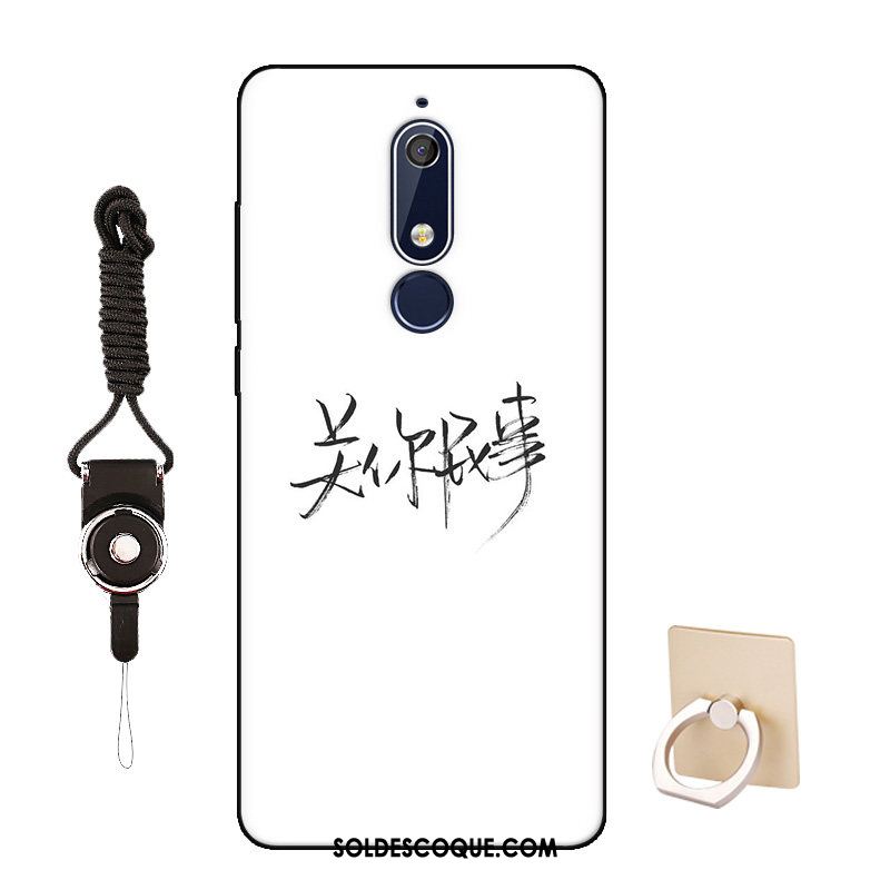 Coque Nokia 5.1 Silicone Incassable Délavé En Daim Blanc Protection Soldes