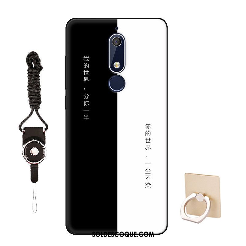 Coque Nokia 5.1 Silicone Incassable Délavé En Daim Blanc Protection Soldes