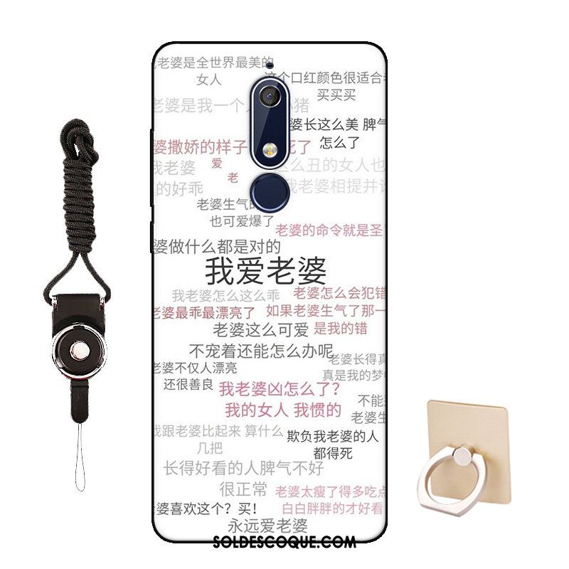 Coque Nokia 5.1 Silicone Incassable Délavé En Daim Blanc Protection Soldes