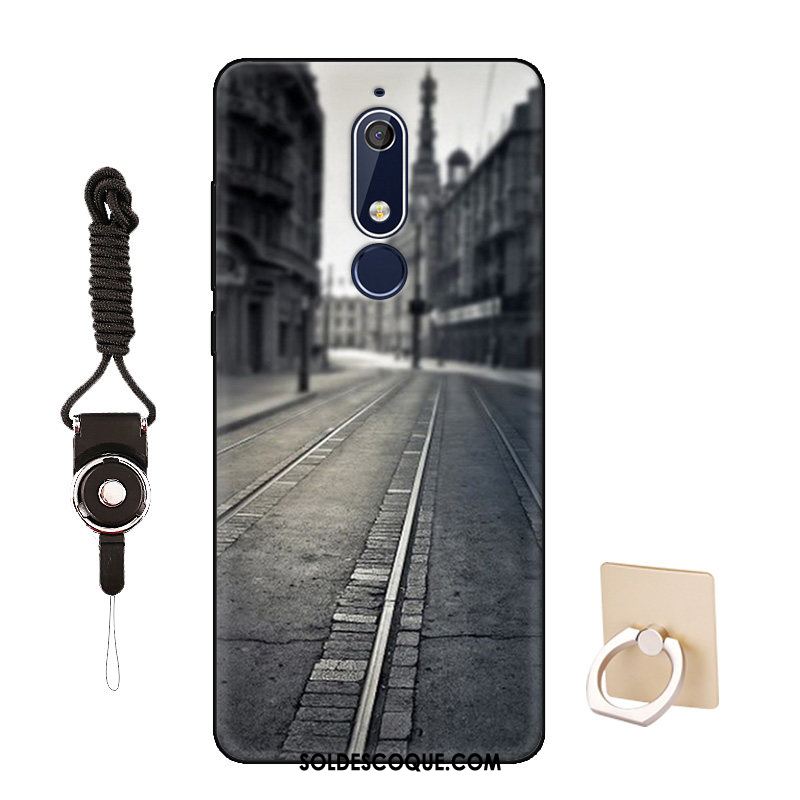 Coque Nokia 5.1 Téléphone Portable Silicone Incassable Délavé En Daim Étui En Vente