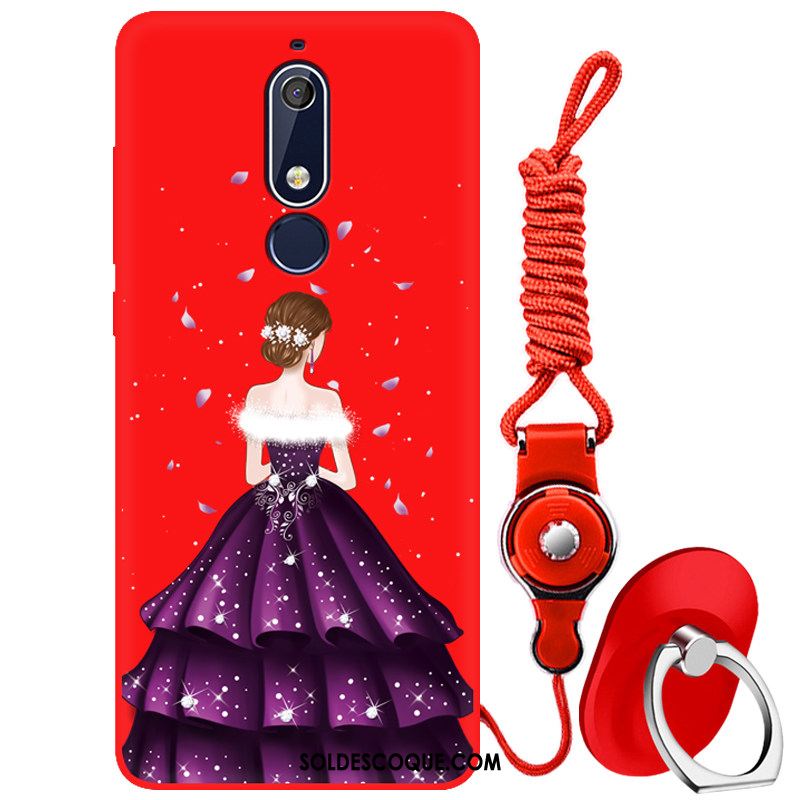 Coque Nokia 5.1 Étui Tout Compris Silicone Rouge Téléphone Portable Soldes