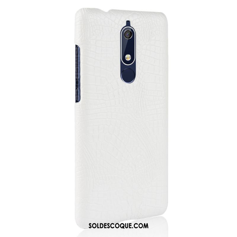 Coque Nokia 5.1 Étui Vintage Noir Crocodile Modèle Simple En Vente