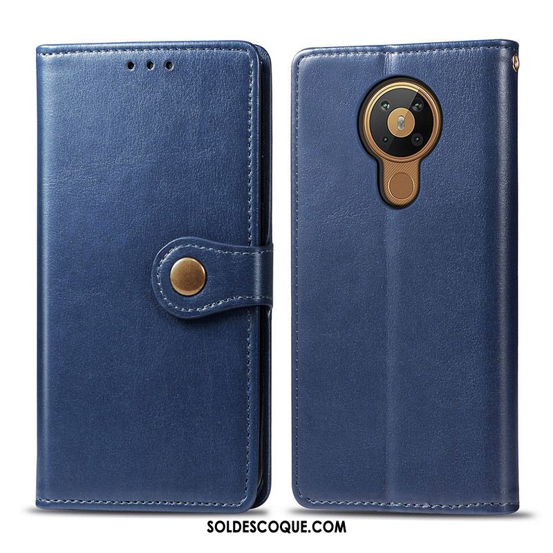 Coque Nokia 5.3 Couleur Unie Simple Étui En Cuir Similicuir Business Pas Cher