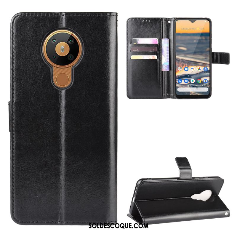 Coque Nokia 5.3 Noir Téléphone Portable Étui Modèle Fleurie Carte Pas Cher