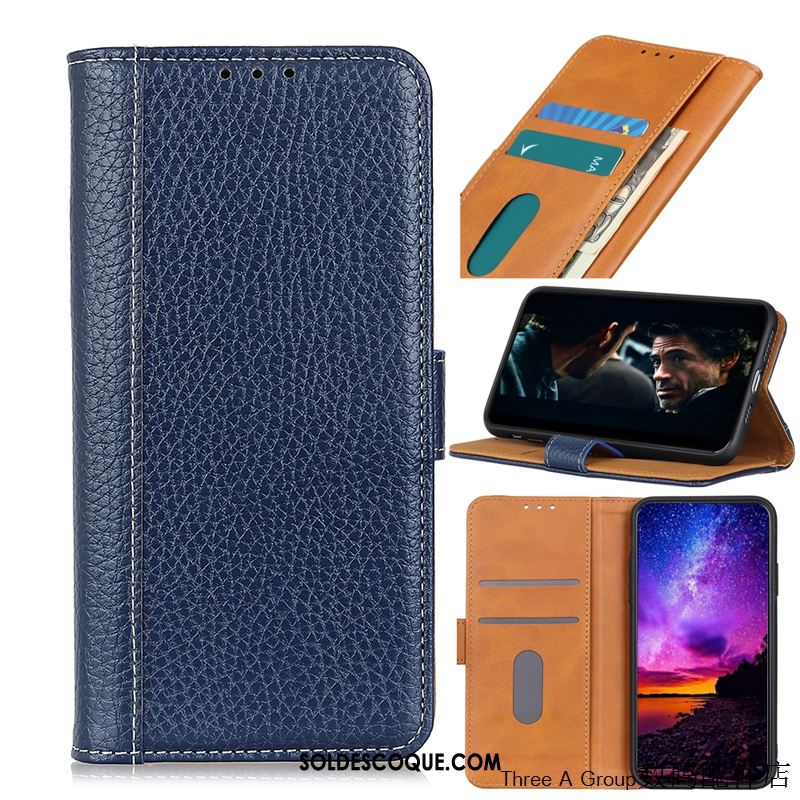 Coque Nokia 5.3 Simple Bleu Marin Téléphone Portable Étui En Cuir Modèle Fleurie Pas Cher