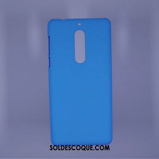Coque Nokia 5 Difficile Délavé En Daim Protection Téléphone Portable Bleu Pas Cher