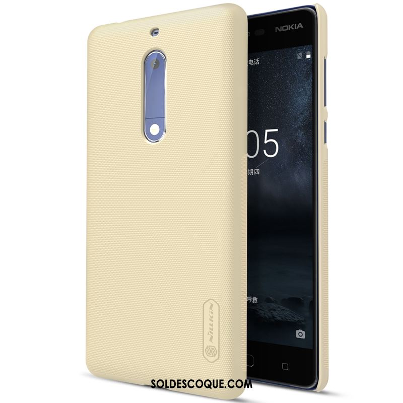 Coque Nokia 5 Or Téléphone Portable Protection Blanc Délavé En Daim Soldes