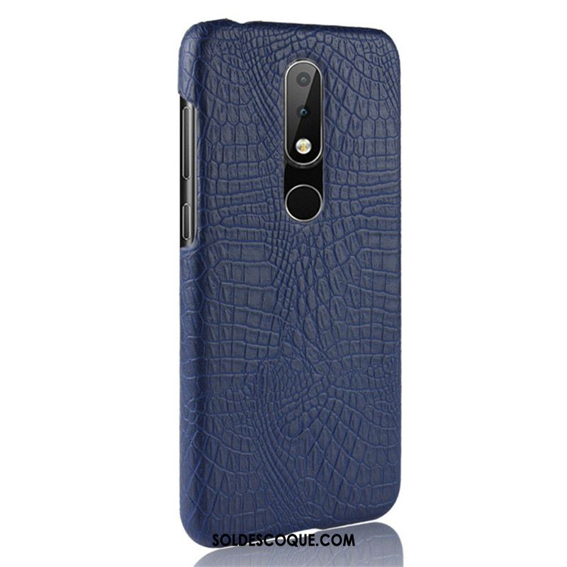 Coque Nokia 6.1 Difficile Étui Bleu Légères Cuir Housse Soldes