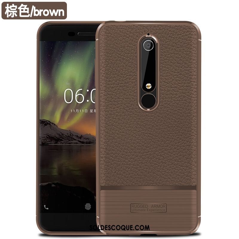 Coque Nokia 6.1 Modèle Fleurie Fibre Incassable Téléphone Portable Gris En Vente