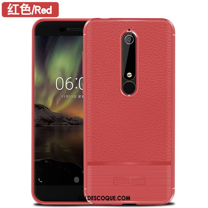 Coque Nokia 6.1 Modèle Fleurie Incassable Fibre Bleu Téléphone Portable En Vente