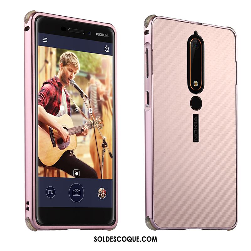 Coque Nokia 6.1 Protection Étui Téléphone Portable Fibre Border Pas Cher