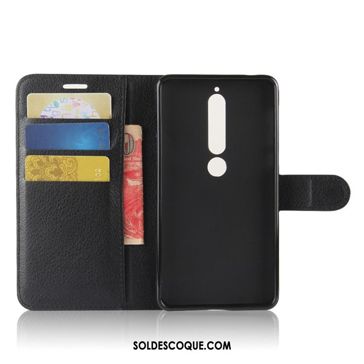 Coque Nokia 6.1 Support Étui En Cuir Portefeuille Noir Téléphone Portable En Ligne