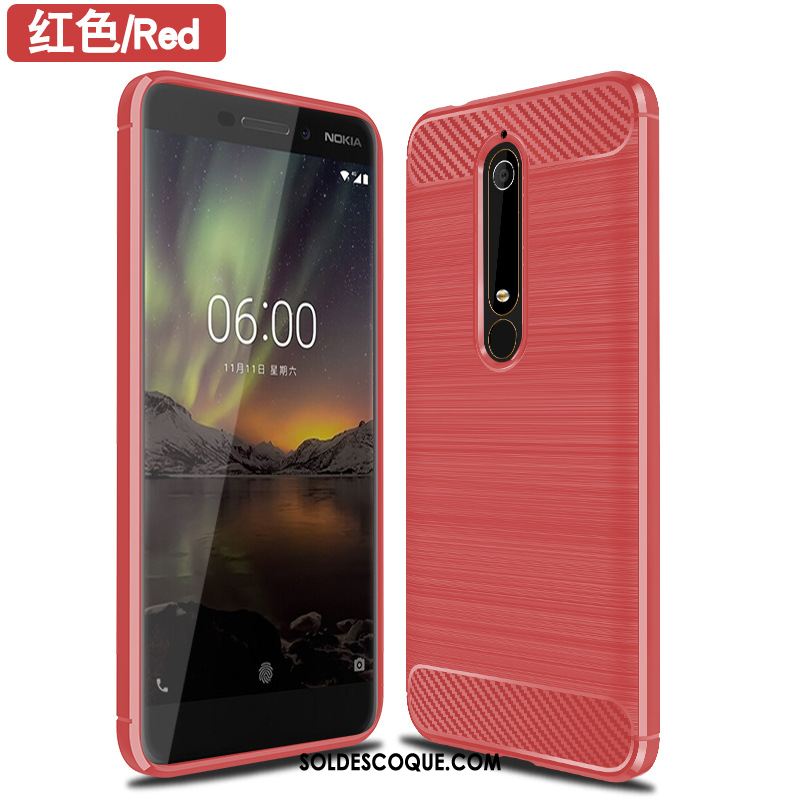 Coque Nokia 6.1 Vert Soie Modèle Fleurie Téléphone Portable Fibre Pas Cher