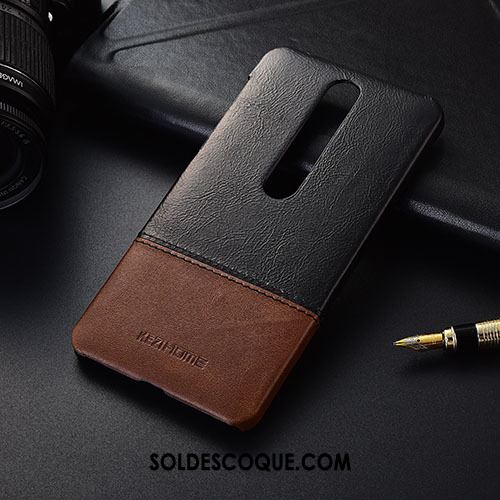 Coque Nokia 6.1 Étui Rouge Cuir Véritable Protection Téléphone Portable Pas Cher