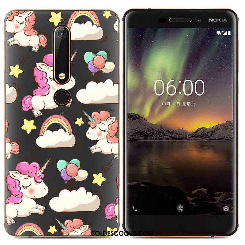 Coque Nokia 6.1 Étui Téléphone Portable Multicolore Fluide Doux Créatif En Ligne