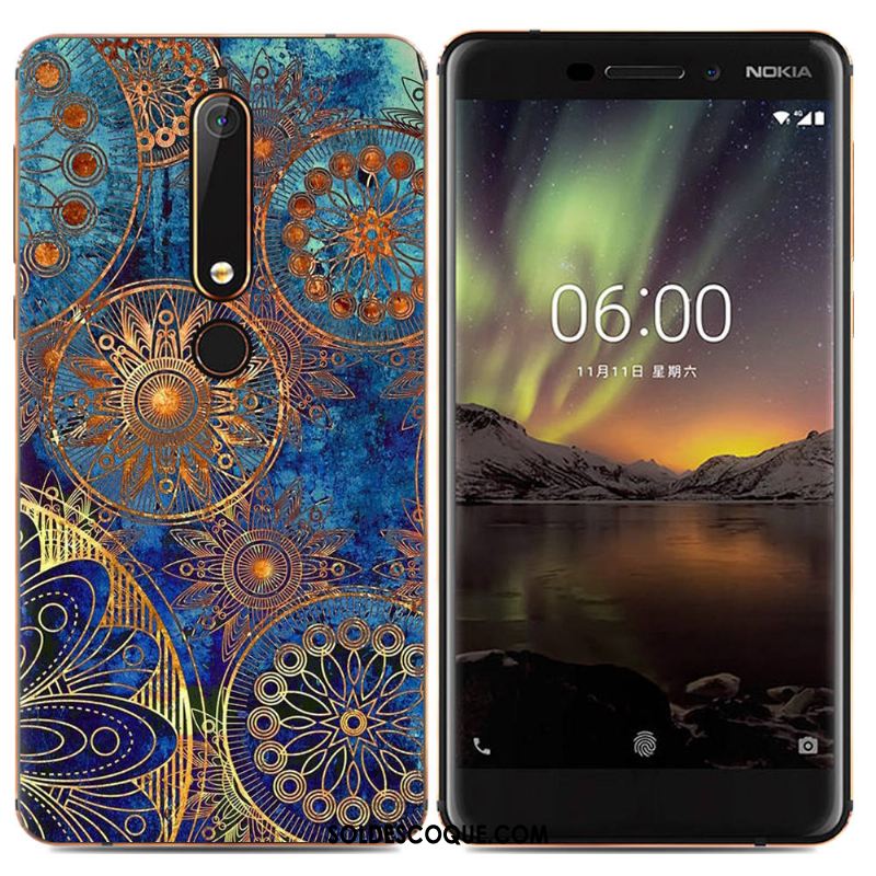 Coque Nokia 6.1 Étui Téléphone Portable Multicolore Fluide Doux Créatif En Ligne