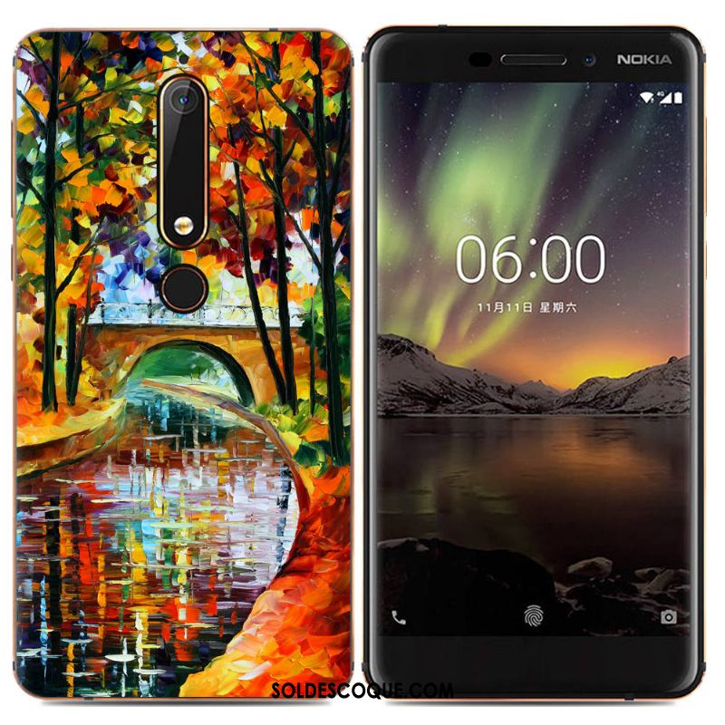 Coque Nokia 6.1 Étui Téléphone Portable Multicolore Fluide Doux Créatif En Ligne