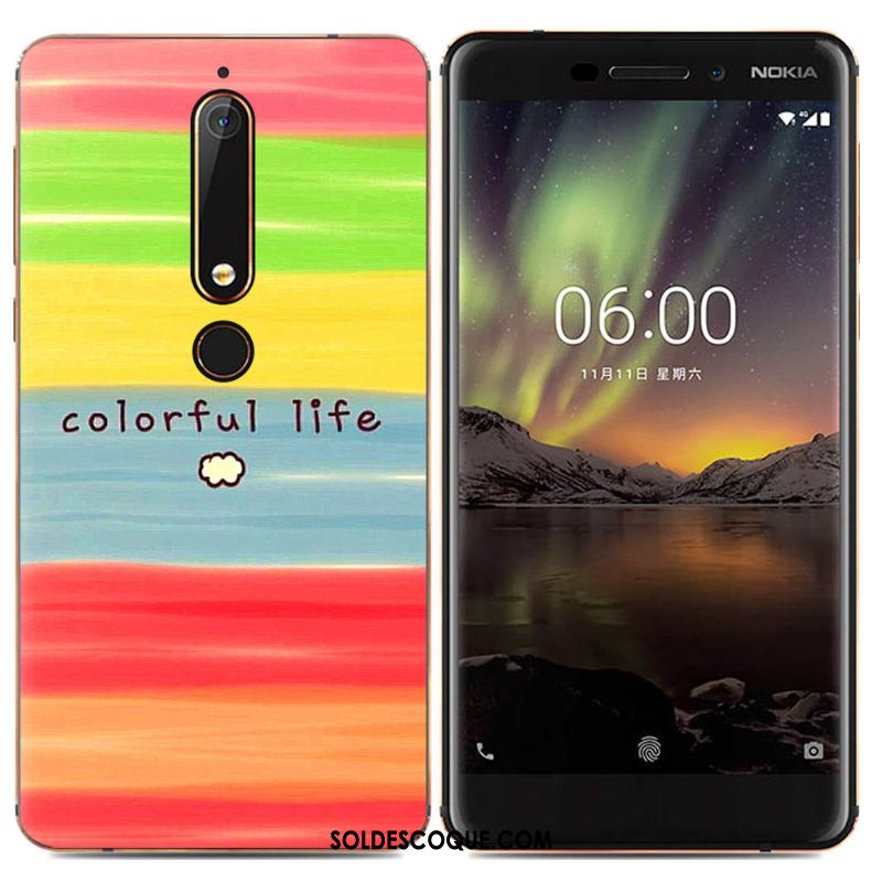 Coque Nokia 6.1 Étui Téléphone Portable Multicolore Fluide Doux Créatif En Ligne