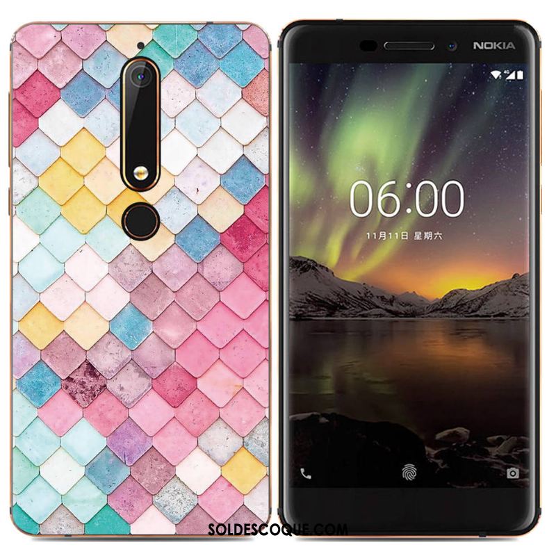 Coque Nokia 6.1 Étui Téléphone Portable Multicolore Fluide Doux Créatif En Ligne