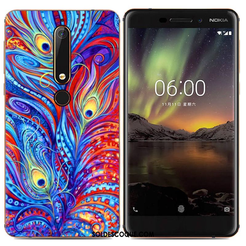 Coque Nokia 6.1 Étui Téléphone Portable Multicolore Fluide Doux Créatif En Ligne