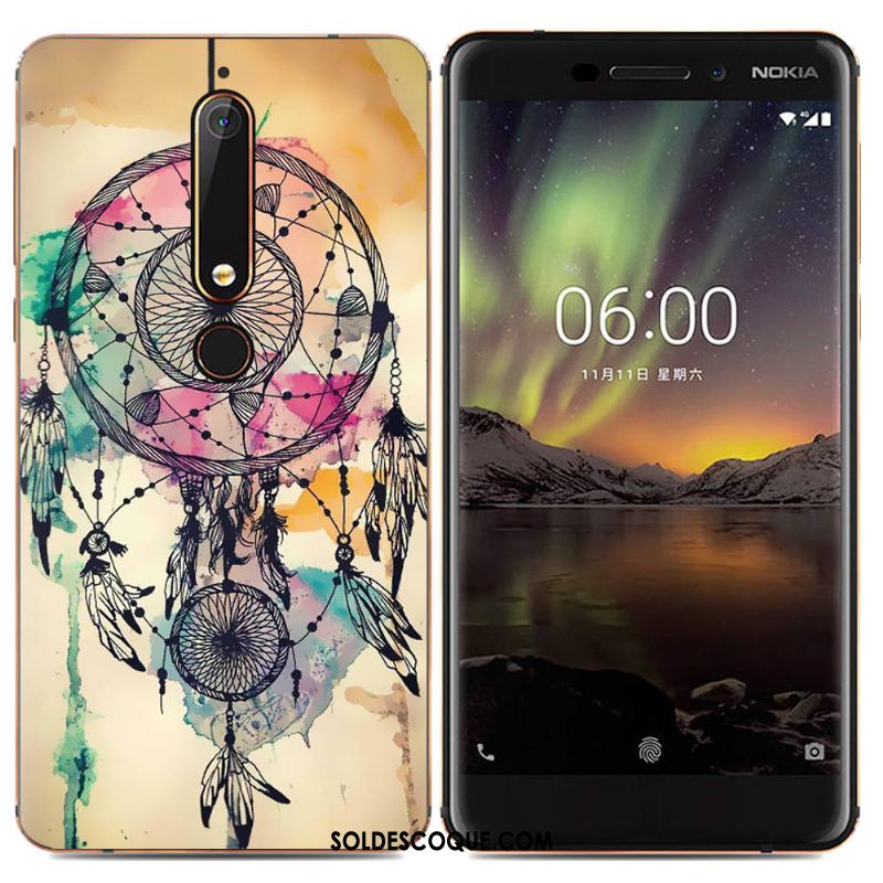 Coque Nokia 6.1 Étui Téléphone Portable Multicolore Fluide Doux Créatif En Ligne