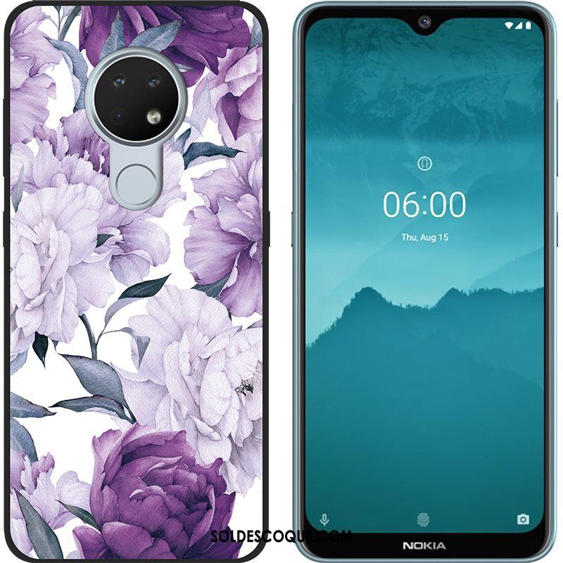 Coque Nokia 6.2 Tendance Violet Créatif Noir Peinture Pas Cher