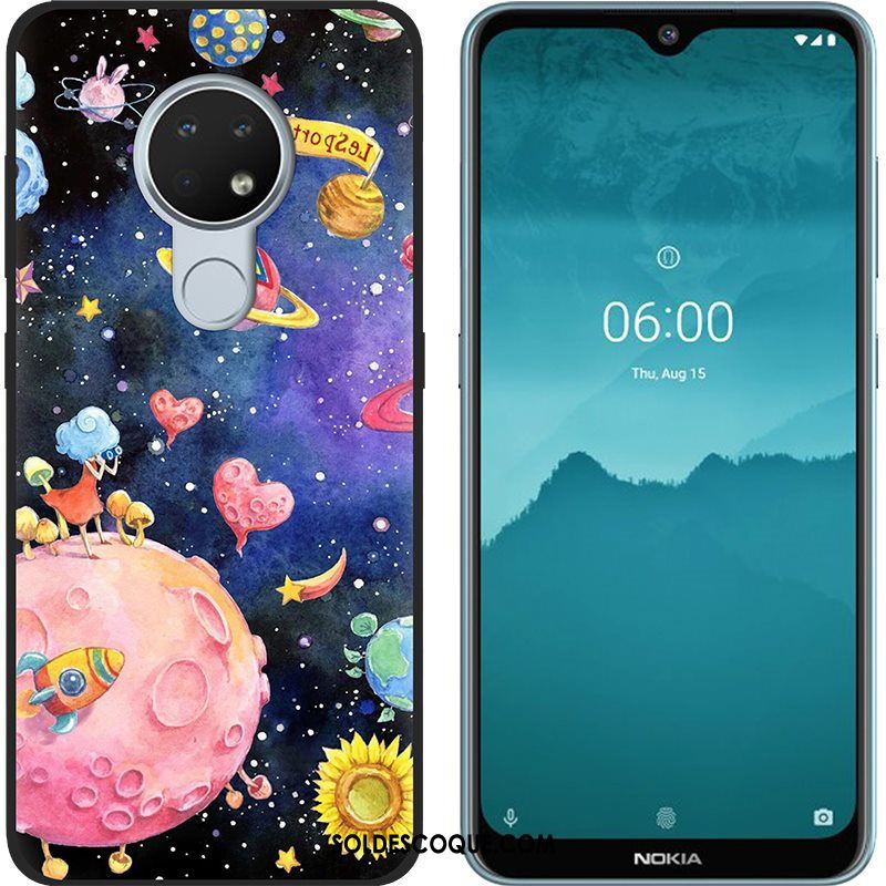 Coque Nokia 6.2 Tendance Violet Créatif Noir Peinture Pas Cher