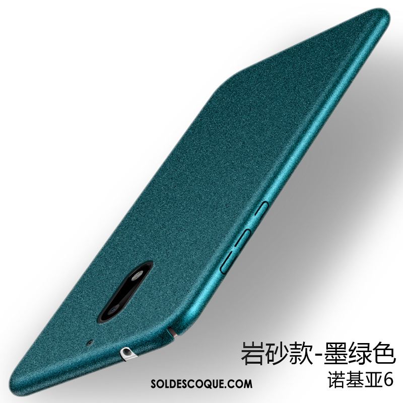 Coque Nokia 6 Bleu Délavé En Daim Tout Compris Incassable Étui Soldes