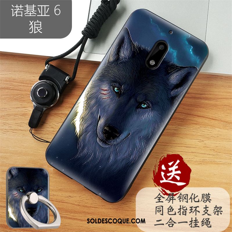 Coque Nokia 6 Bleu Fluide Doux Protection Incassable Silicone Pas Cher