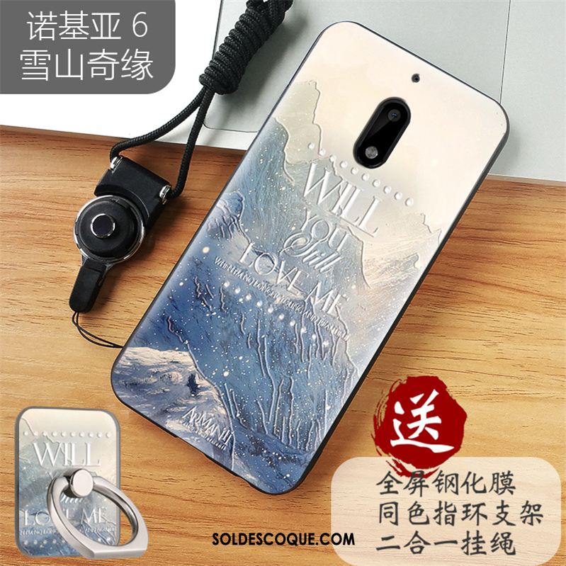 Coque Nokia 6 Bleu Fluide Doux Protection Incassable Silicone Pas Cher