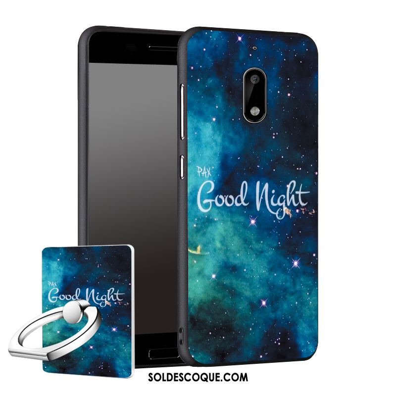 Coque Nokia 6 Bleu Téléphone Portable Incassable Délavé En Daim Silicone Housse En Ligne