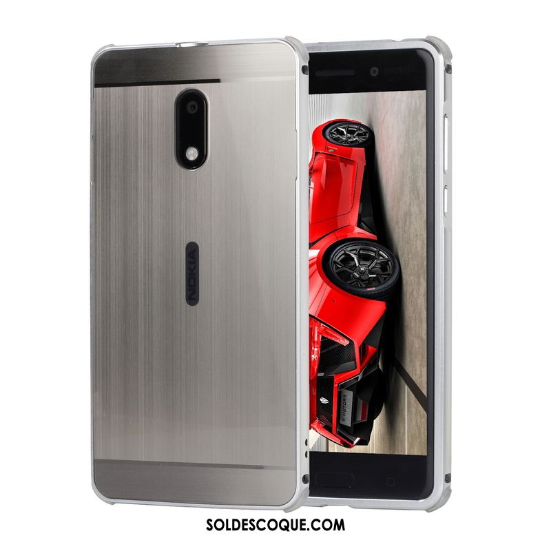 Coque Nokia 6 Border Or Rose Étui Tendance Métal Housse Soldes