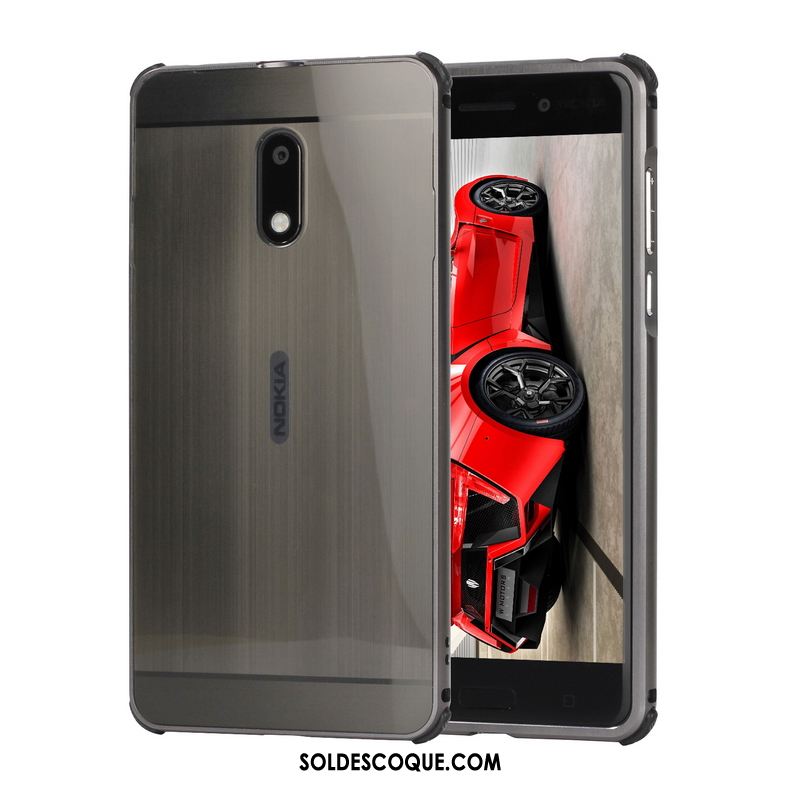 Coque Nokia 6 Border Or Rose Étui Tendance Métal Housse Soldes