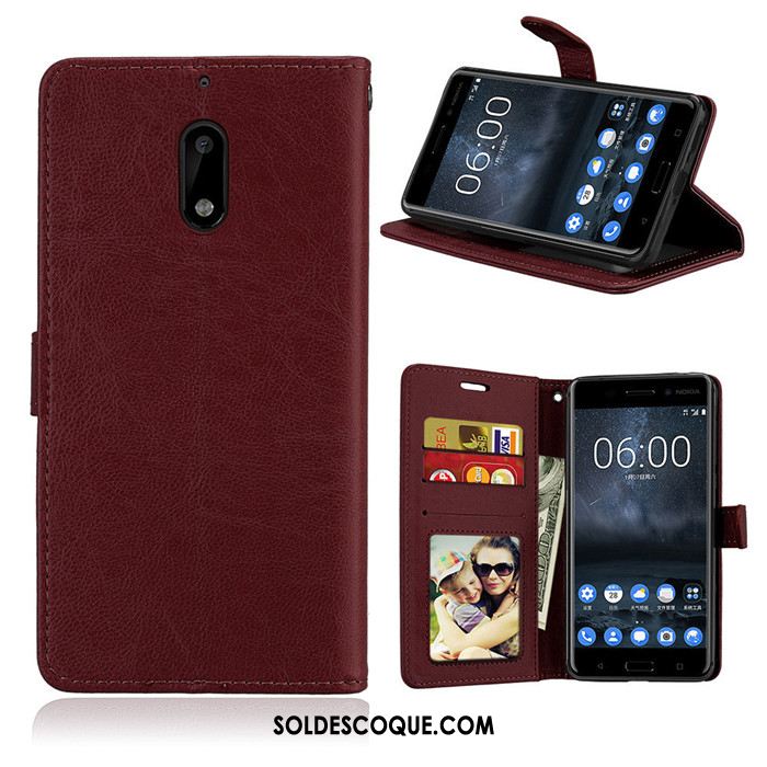 Coque Nokia 6 Incassable Protection Étui En Cuir Fluide Doux Silicone Pas Cher