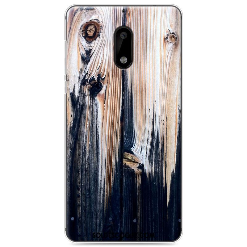 Coque Nokia 6 Peinture Bois Noir Vintage Tout Compris En Ligne