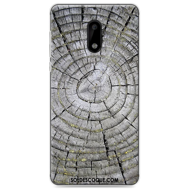 Coque Nokia 6 Peinture Bois Noir Vintage Tout Compris En Ligne