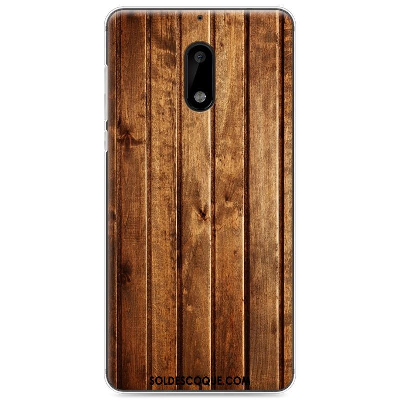 Coque Nokia 6 Peinture Bois Noir Vintage Tout Compris En Ligne