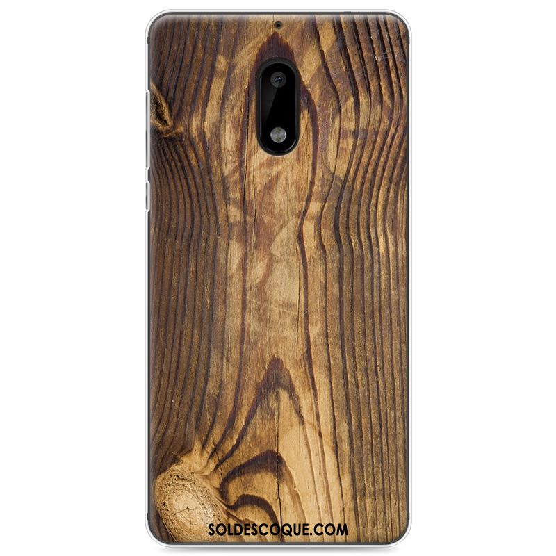 Coque Nokia 6 Peinture Bois Noir Vintage Tout Compris En Ligne