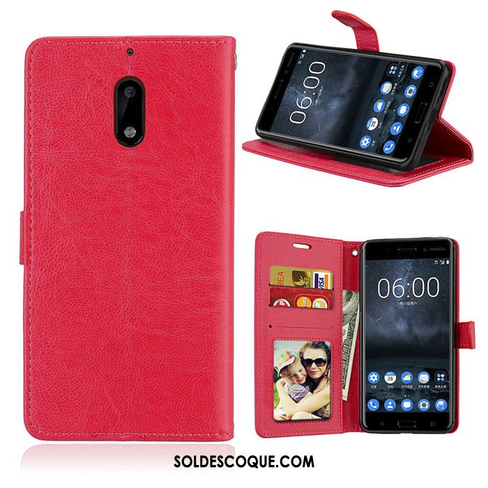 Coque Nokia 6 Portefeuille Incassable Téléphone Portable Silicone Protection Pas Cher