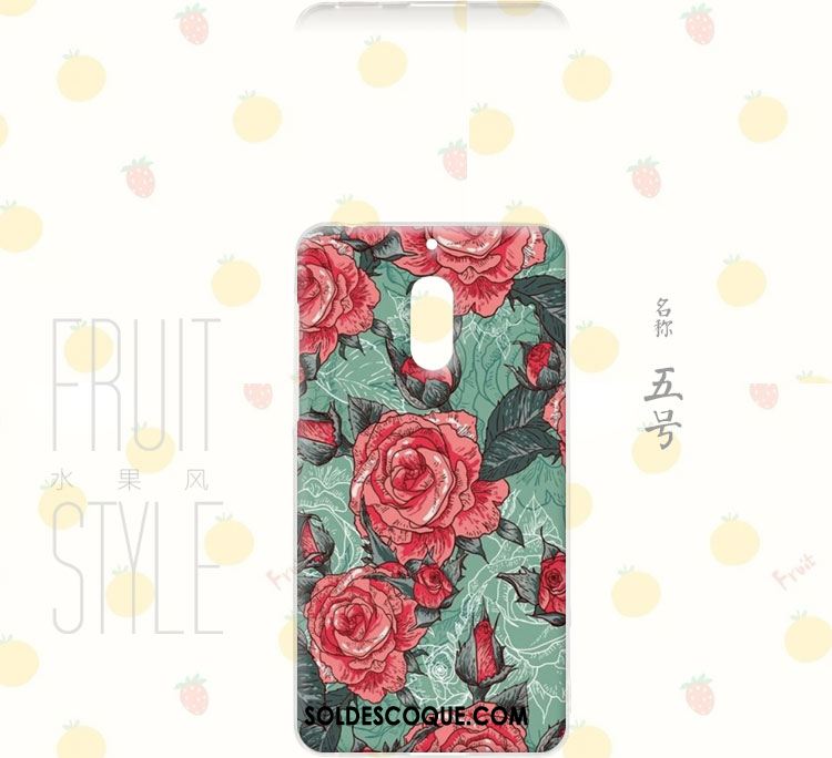 Coque Nokia 6 Rose Peinture Art Protection Floral Pas Cher