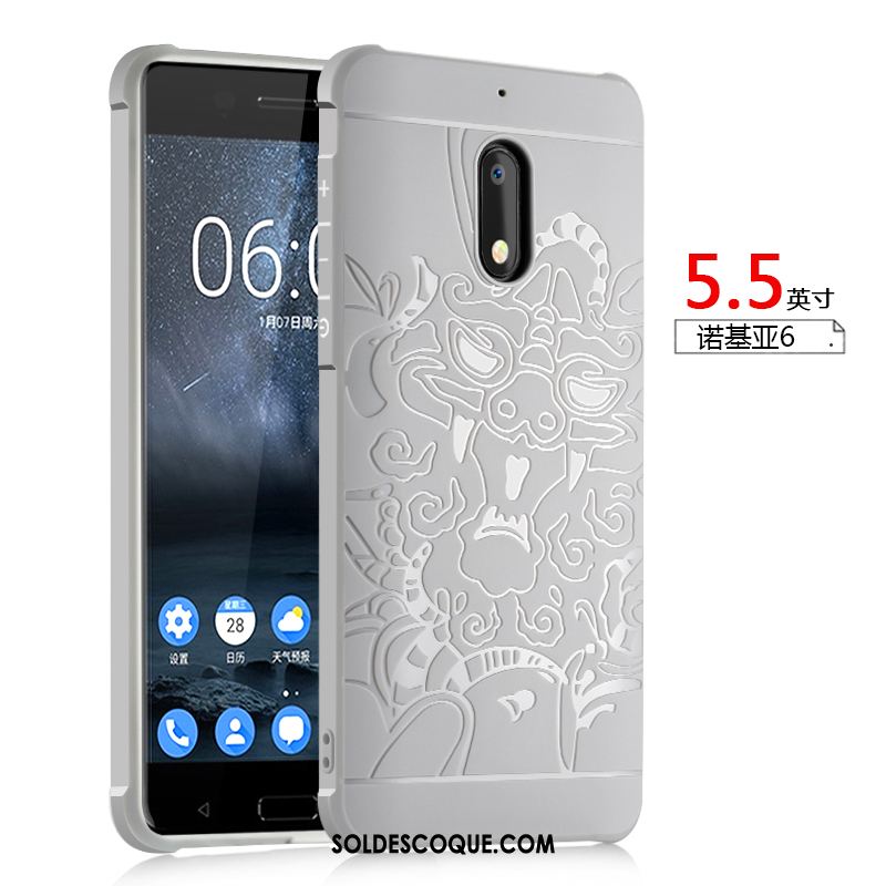 Coque Nokia 6 Silicone Fluide Doux Protection Noir Personnalité Soldes