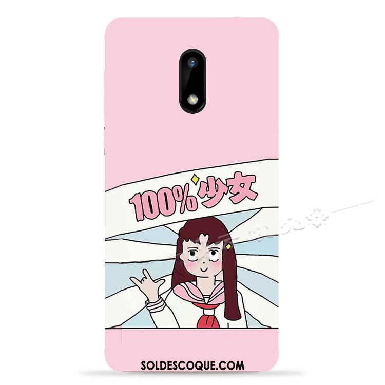 Coque Nokia 6 Silicone Étui Dessin Animé Protection Rose Pas Cher