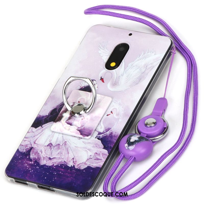 Coque Nokia 6 Violet Téléphone Portable Fluide Doux Silicone Simple Soldes