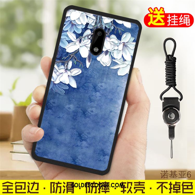 Coque Nokia 6 Étui Cou Suspendu Bleu Protection Étudiant Housse Pas Cher