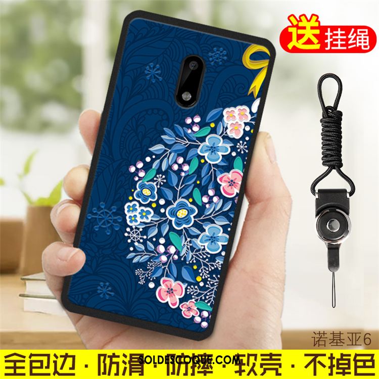 Coque Nokia 6 Étui Cou Suspendu Bleu Protection Étudiant Housse Pas Cher