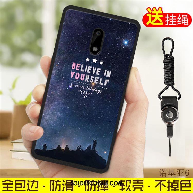 Coque Nokia 6 Étui Cou Suspendu Bleu Protection Étudiant Housse Pas Cher